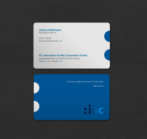 Design de Carte de Visite par INDIAN_Ashok pour ISC Information Shuttle Corportion GmbH | Design : #27340931