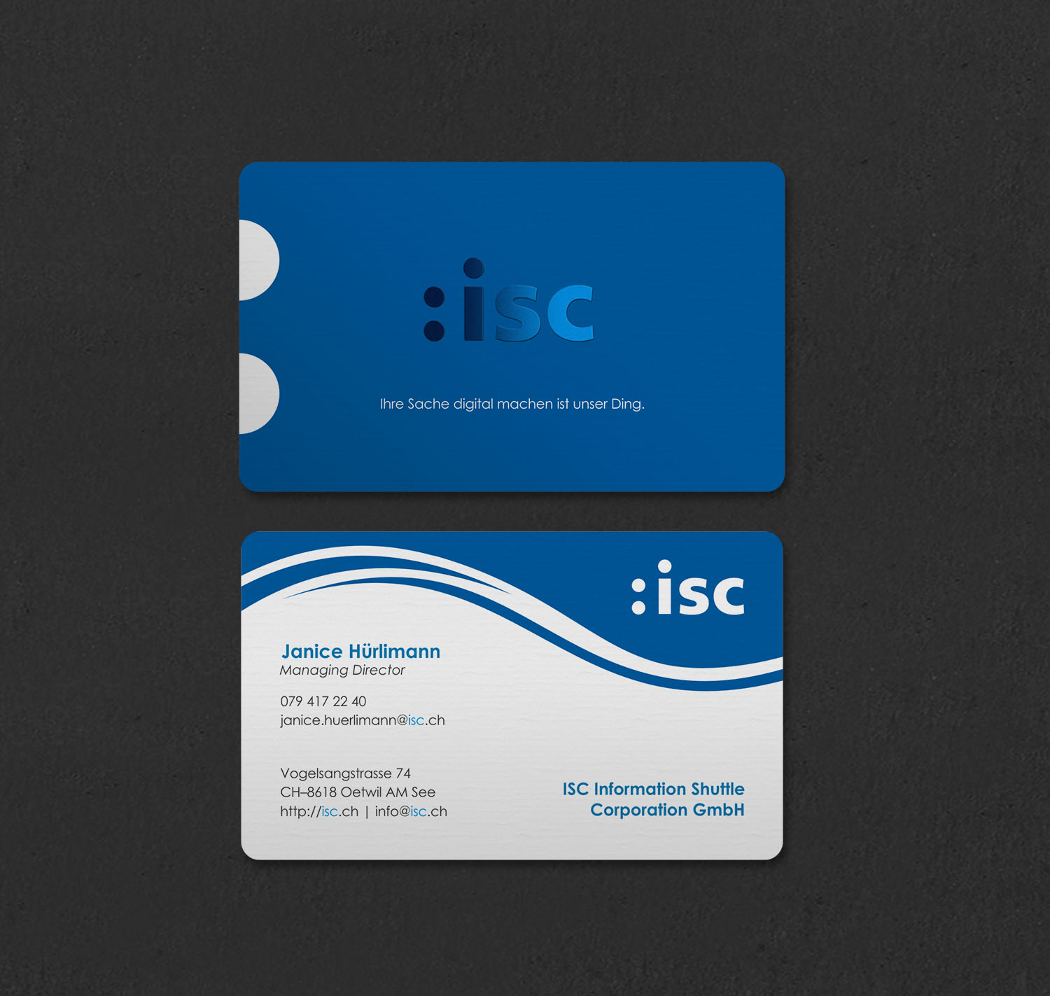 Design de Carte de Visite par INDIAN_Ashok pour ISC Information Shuttle Corportion GmbH | Design #27340942
