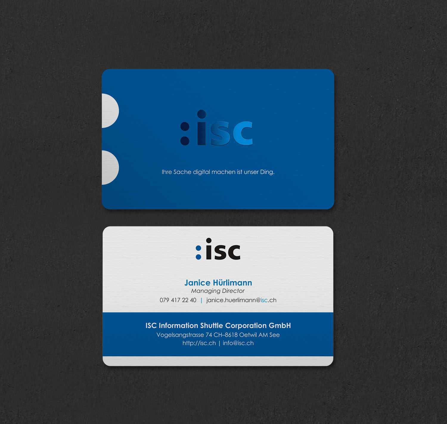 Design de Carte de Visite par INDIAN_Ashok pour ISC Information Shuttle Corportion GmbH | Design #27340945