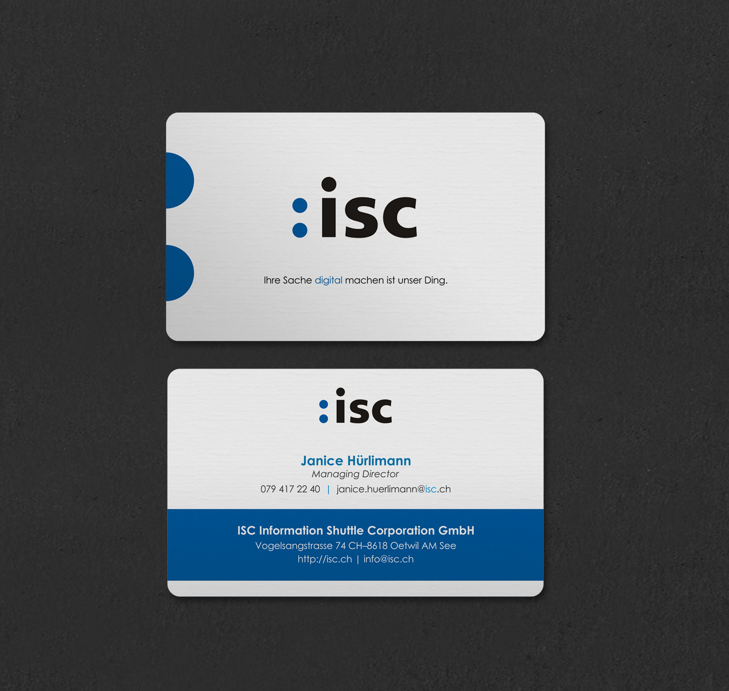 Design de Carte de Visite par INDIAN_Ashok pour ISC Information Shuttle Corportion GmbH | Design #27340946