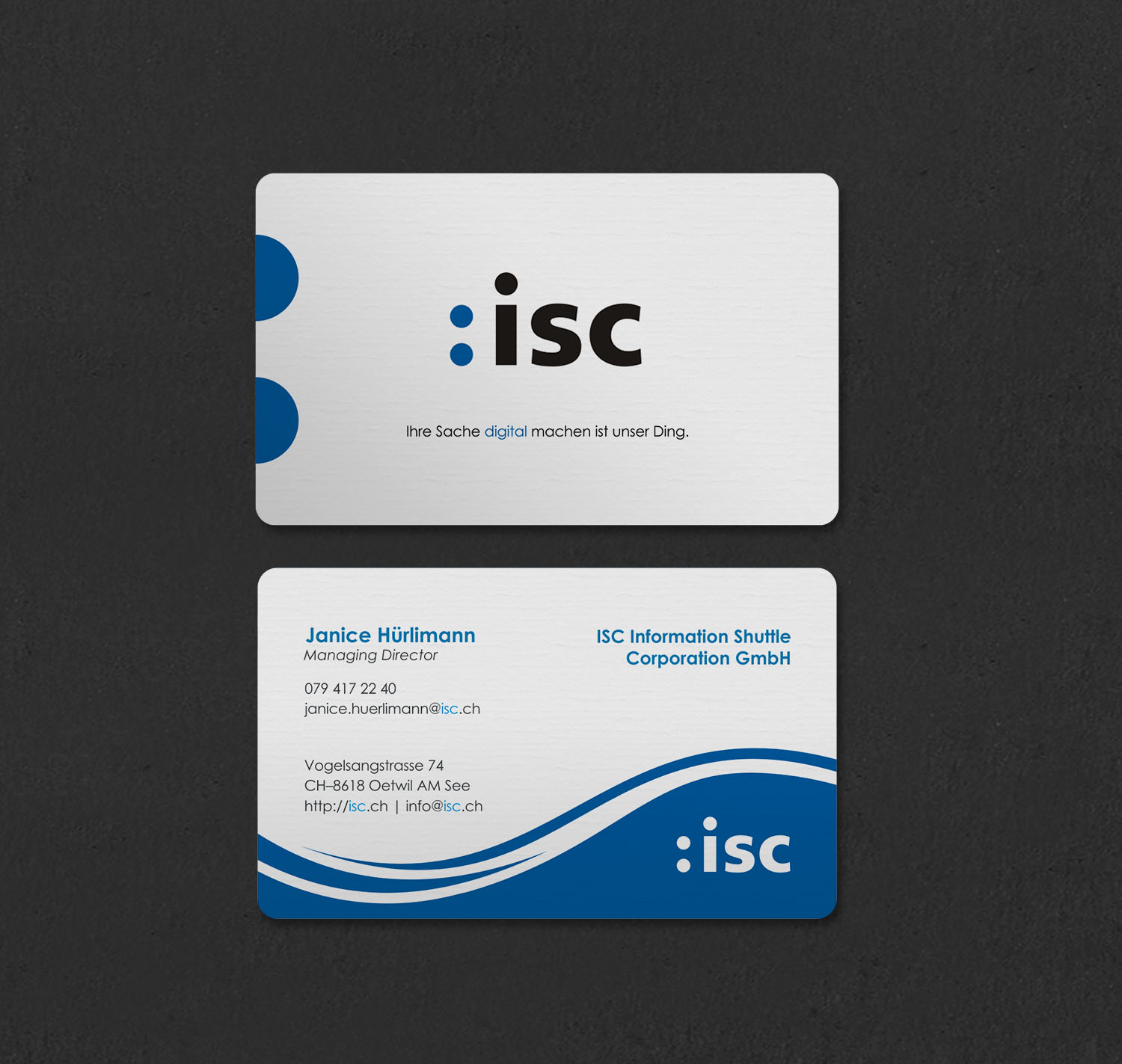 Design de Carte de Visite par INDIAN_Ashok pour ISC Information Shuttle Corportion GmbH | Design #27340949