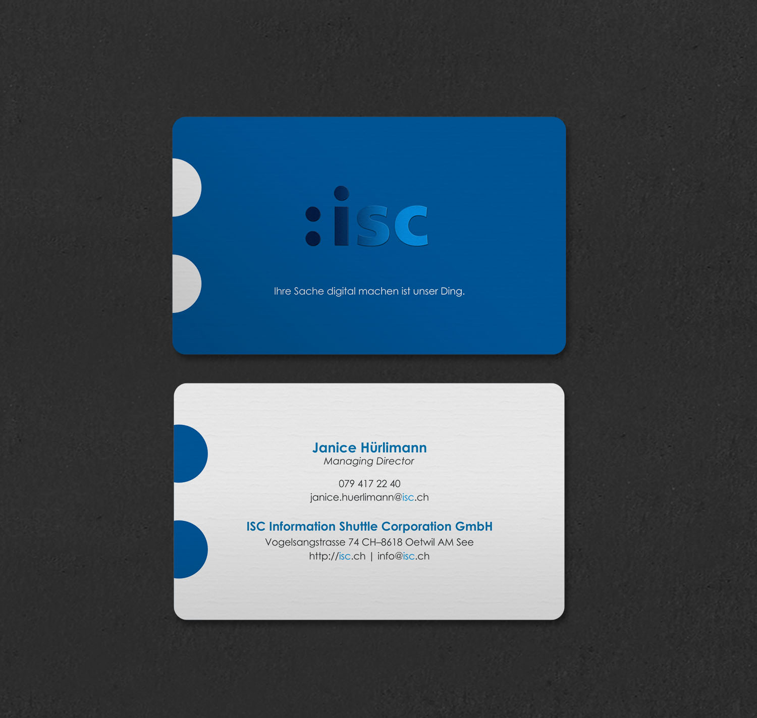 Design de Carte de Visite par INDIAN_Ashok pour ISC Information Shuttle Corportion GmbH | Design #27340950