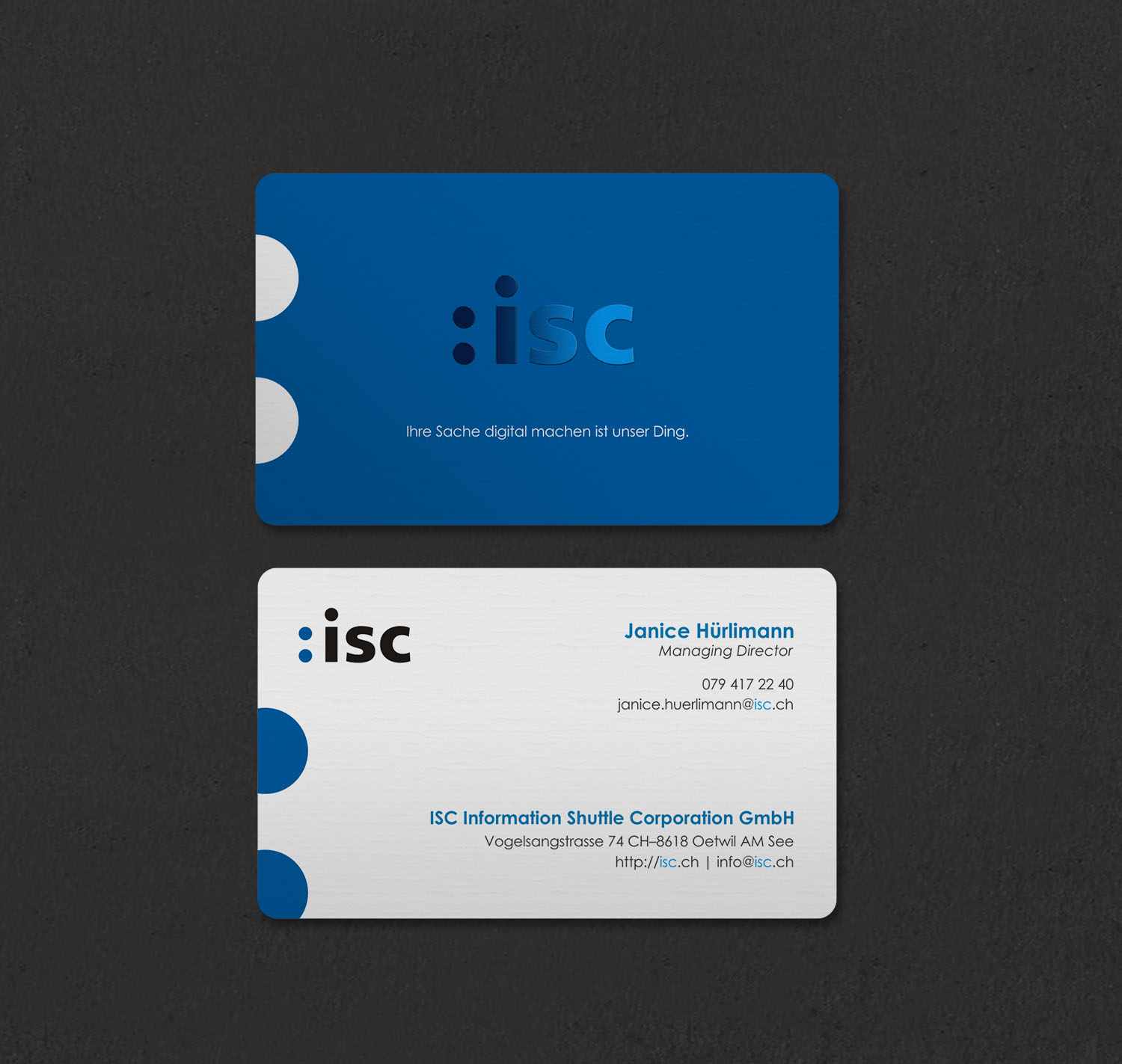 Design de Carte de Visite par INDIAN_Ashok pour ISC Information Shuttle Corportion GmbH | Design #27340951