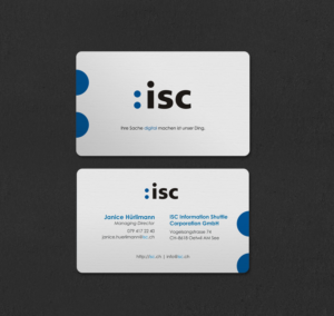Design de Carte de Visite par INDIAN_Ashok pour ISC Information Shuttle Corportion GmbH | Design : #27340952