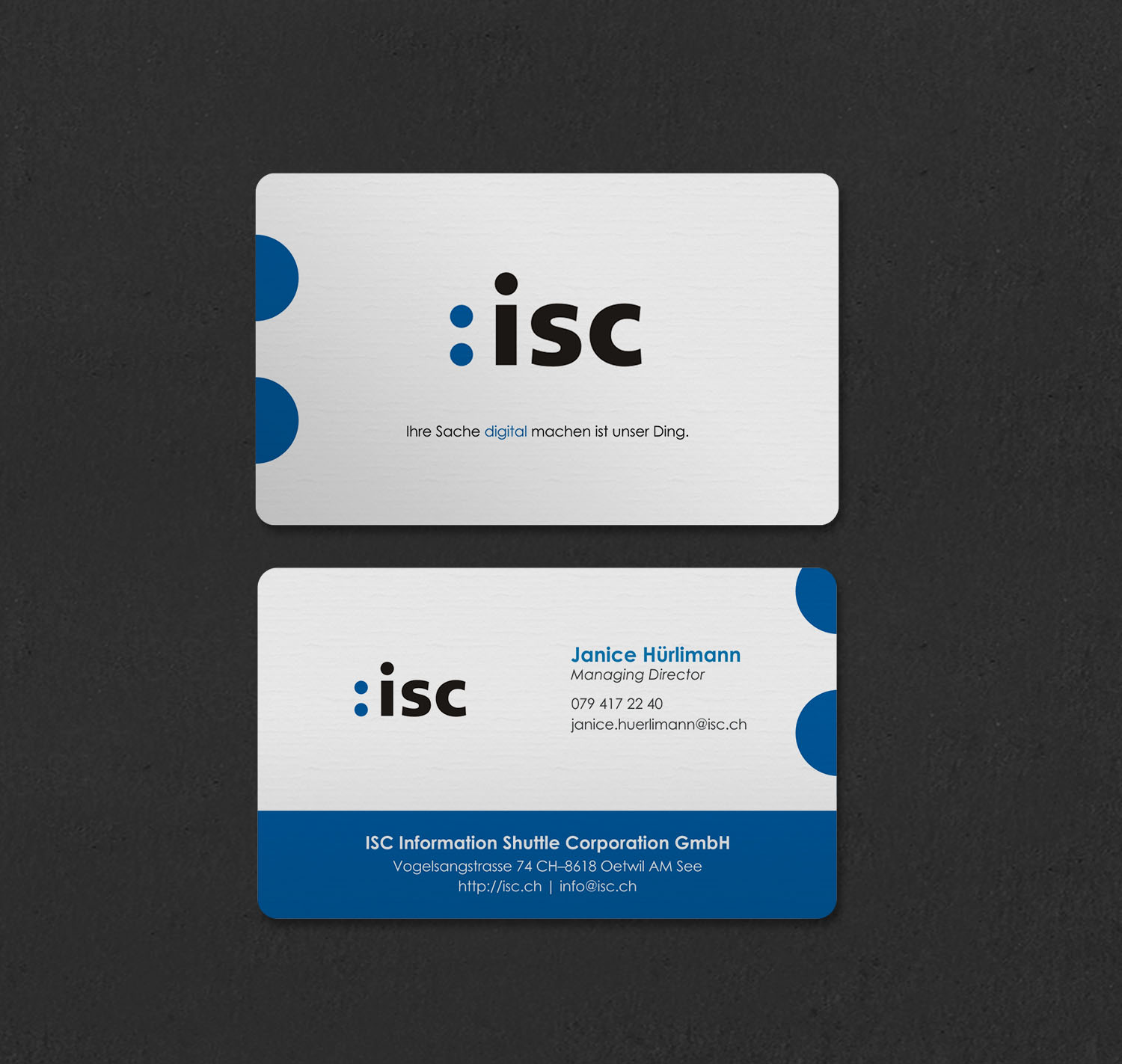 Design de Carte de Visite par INDIAN_Ashok pour ISC Information Shuttle Corportion GmbH | Design #27340953