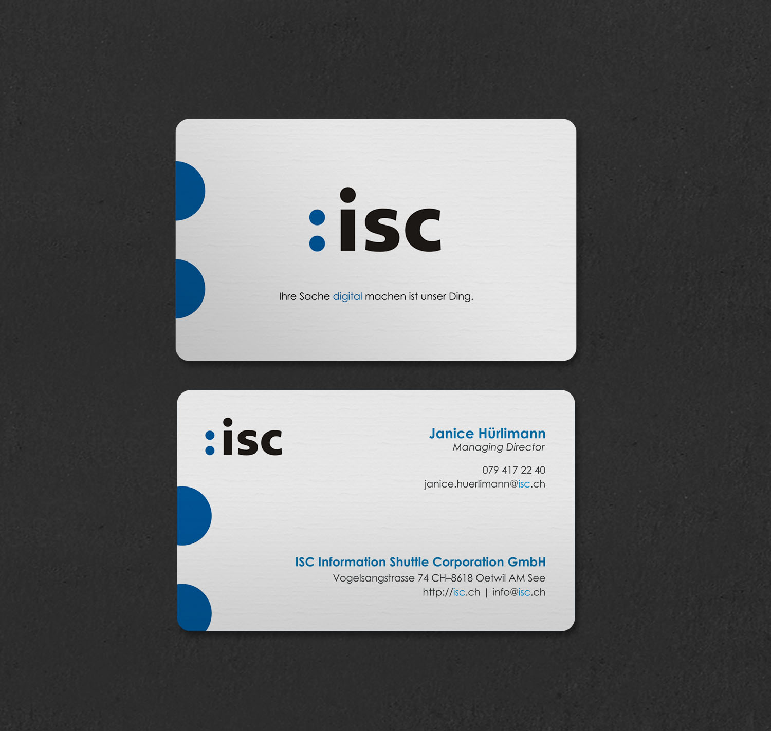 Business Card Design by INDIAN_Ashok for ISC Information Shuttle Corportion GmbH | Design #27340954