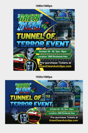 Tunnel of Terror - Haunted car wash express tunnel event! | Graphic Design by ecorokerz