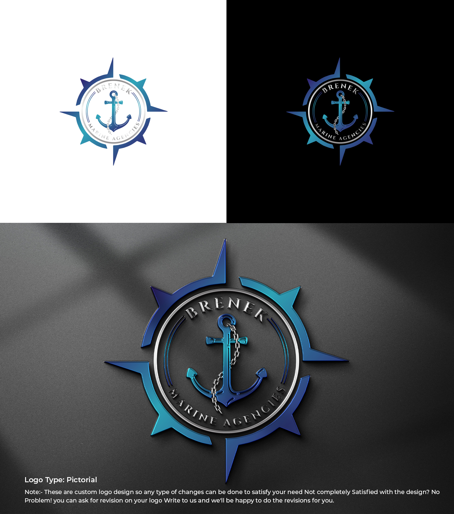 Diseño de Logo por RK CREATIVE para Brenek Marine Agencies | Diseño #27346791