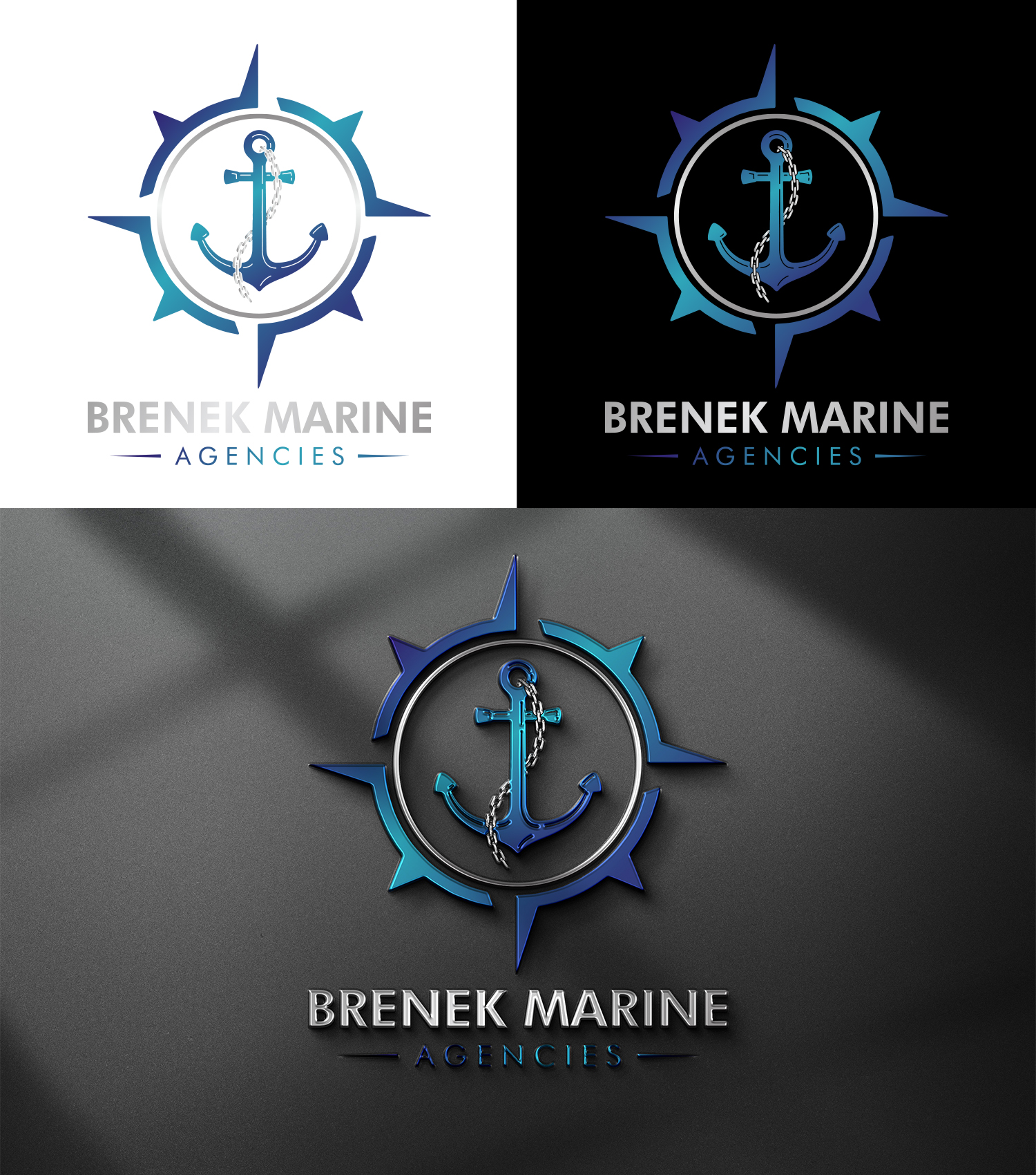 Logo Design by RK CREATIVE for Brenek Marine Agencies | Design #27356776