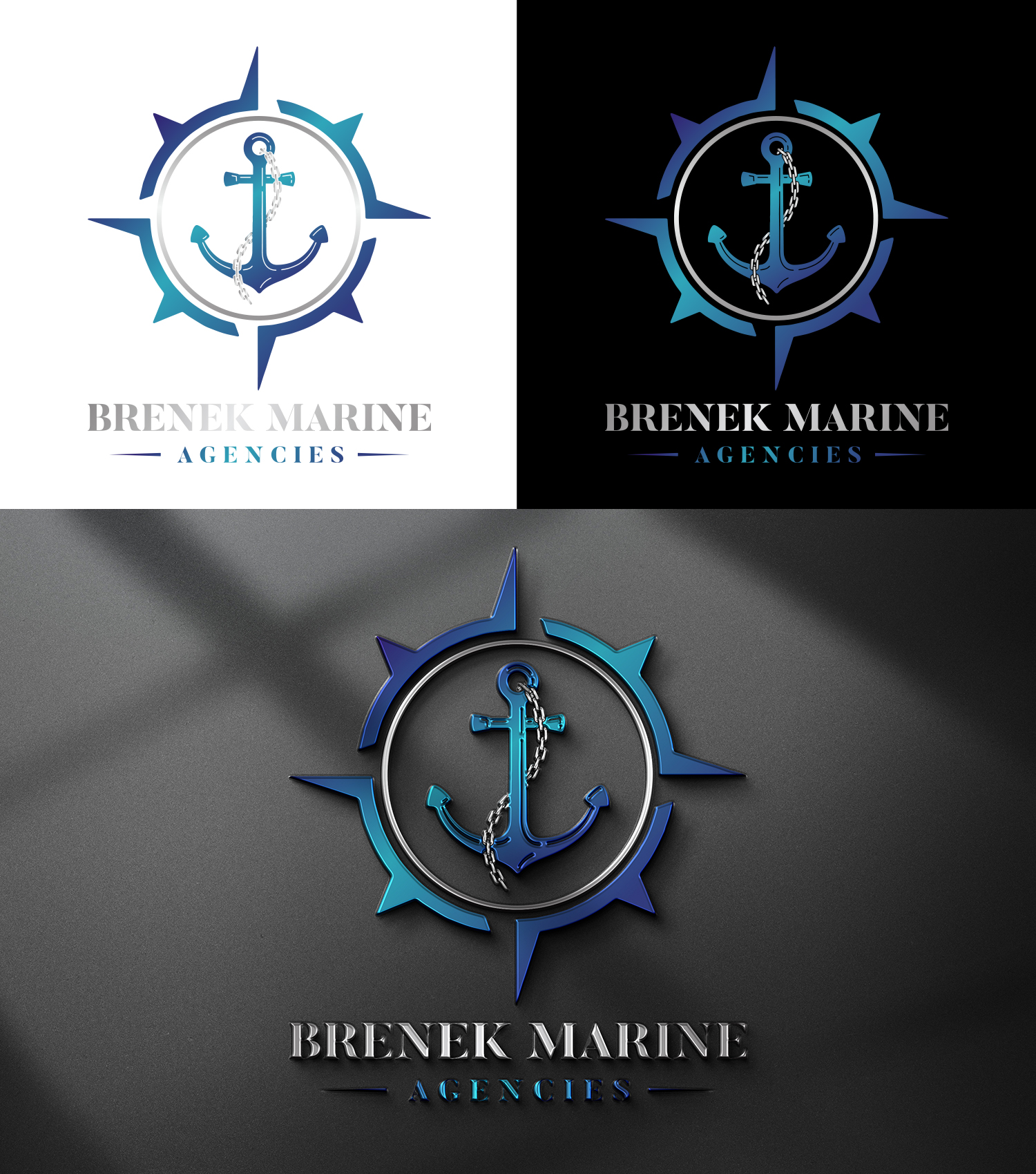 Logo Design by RK CREATIVE for Brenek Marine Agencies | Design #27357906