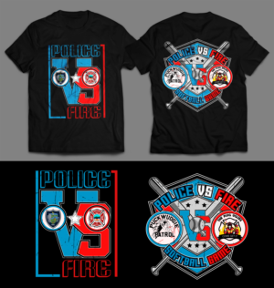 Police VS. Fire Softball Game t shirt | Diseño de Camiseta por SAI DESIGNS