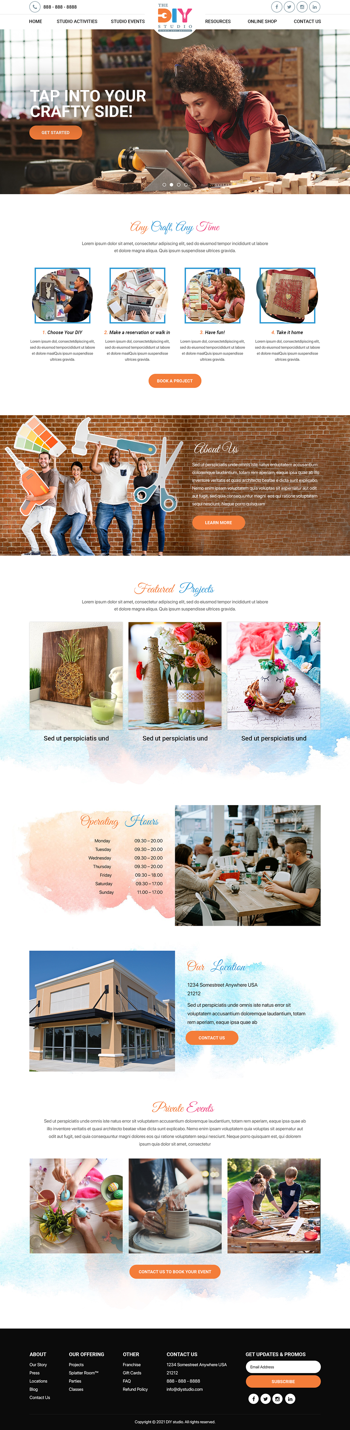 Diseño Web por Titan Eagle para The DIY Studio | Diseño #27353674