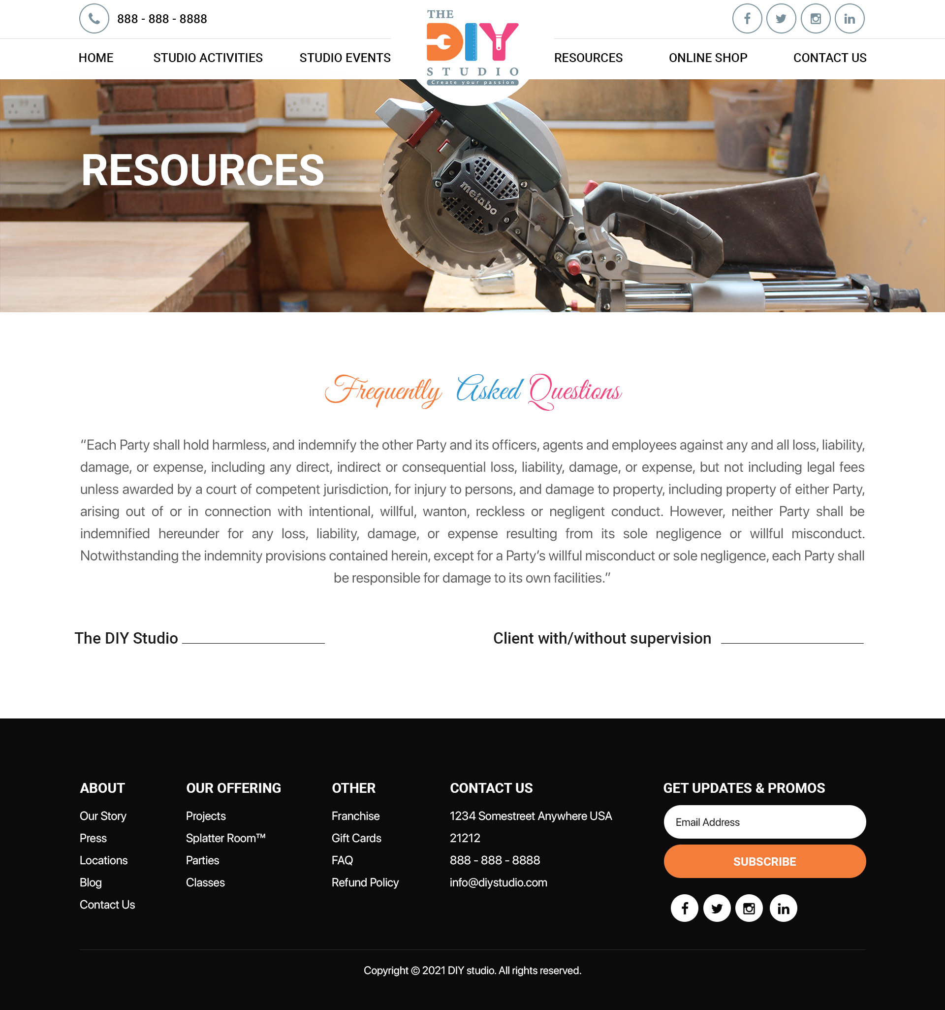 Web Design par Titan Eagle pour The DIY Studio | Design #28148416