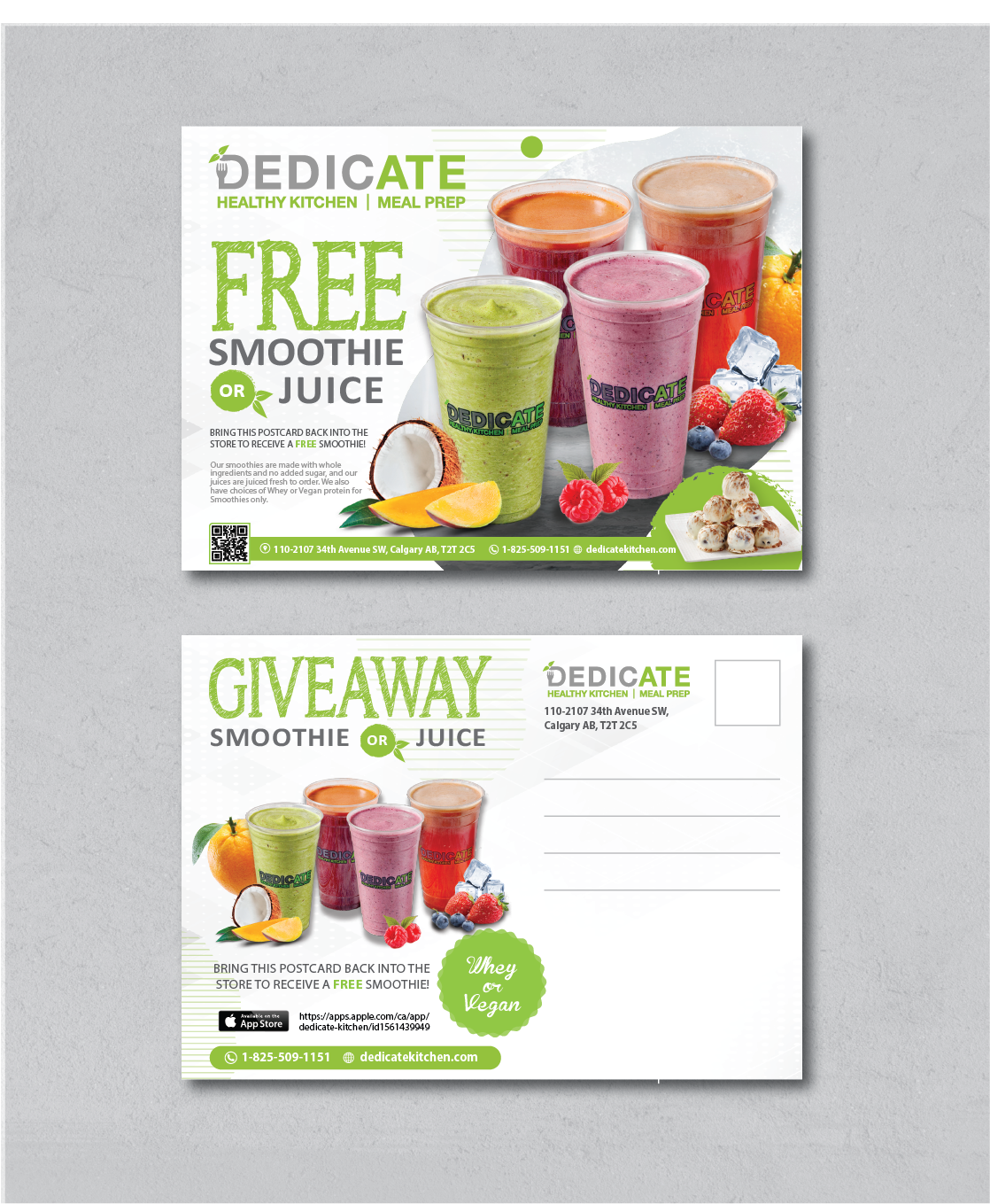 Postcard Design by alex989 for DEDICATE Healthy Kitchen | Design #27355348