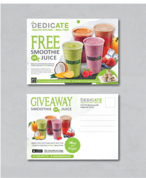 Postcard Design by alex989 for DEDICATE Healthy Kitchen | Design: #27355348