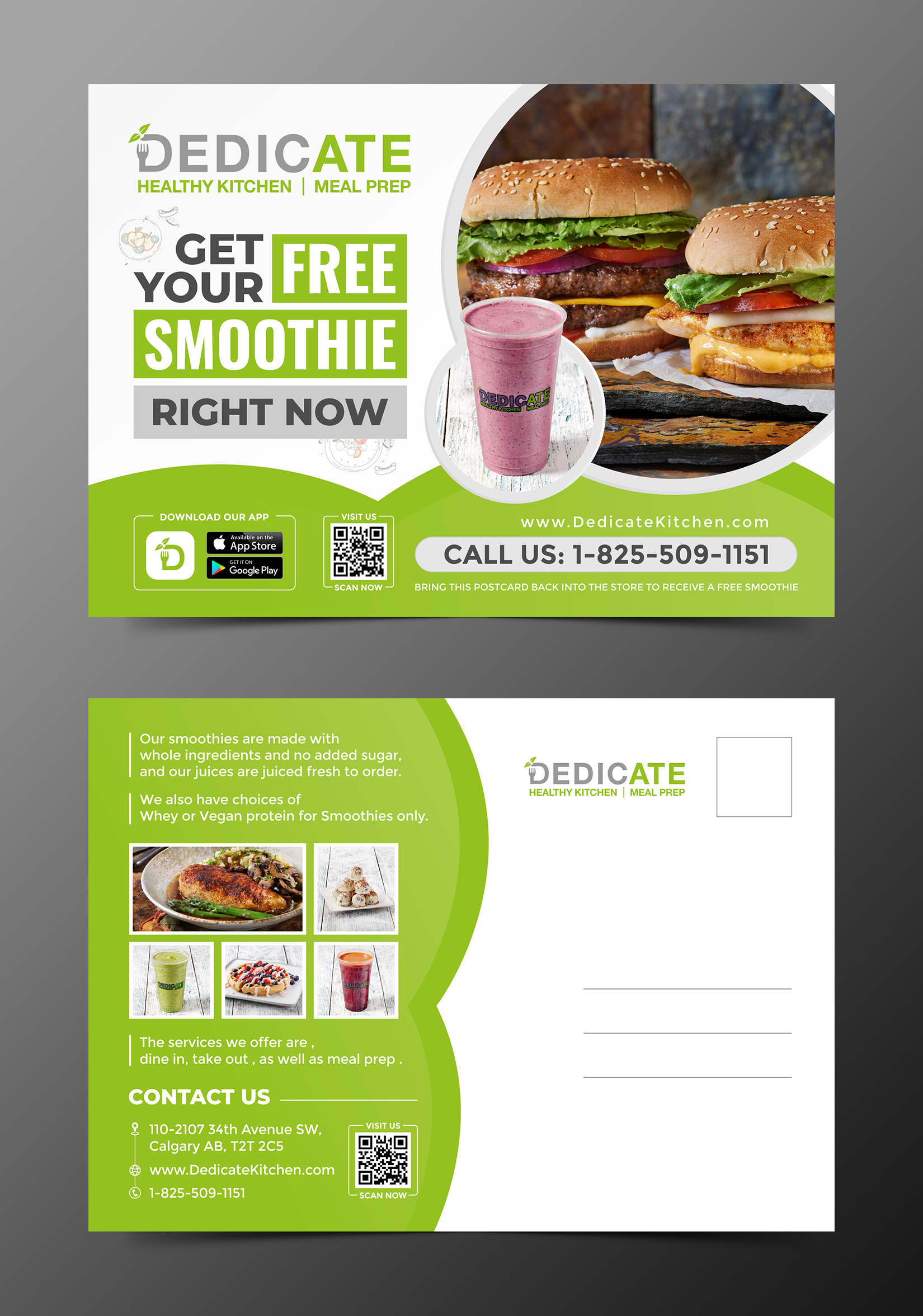 Postcard Design by ecorokerz for DEDICATE Healthy Kitchen | Design #27355447