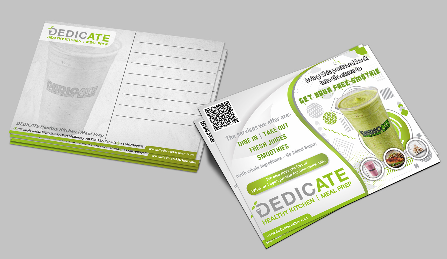 Postcard Design by Petter Goms for DEDICATE Healthy Kitchen | Design #27360772