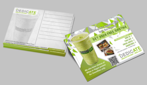 FREE Smoothie or Juice Giveaway for Healthy Restaurant | Postkarten-Design von Petter Goms