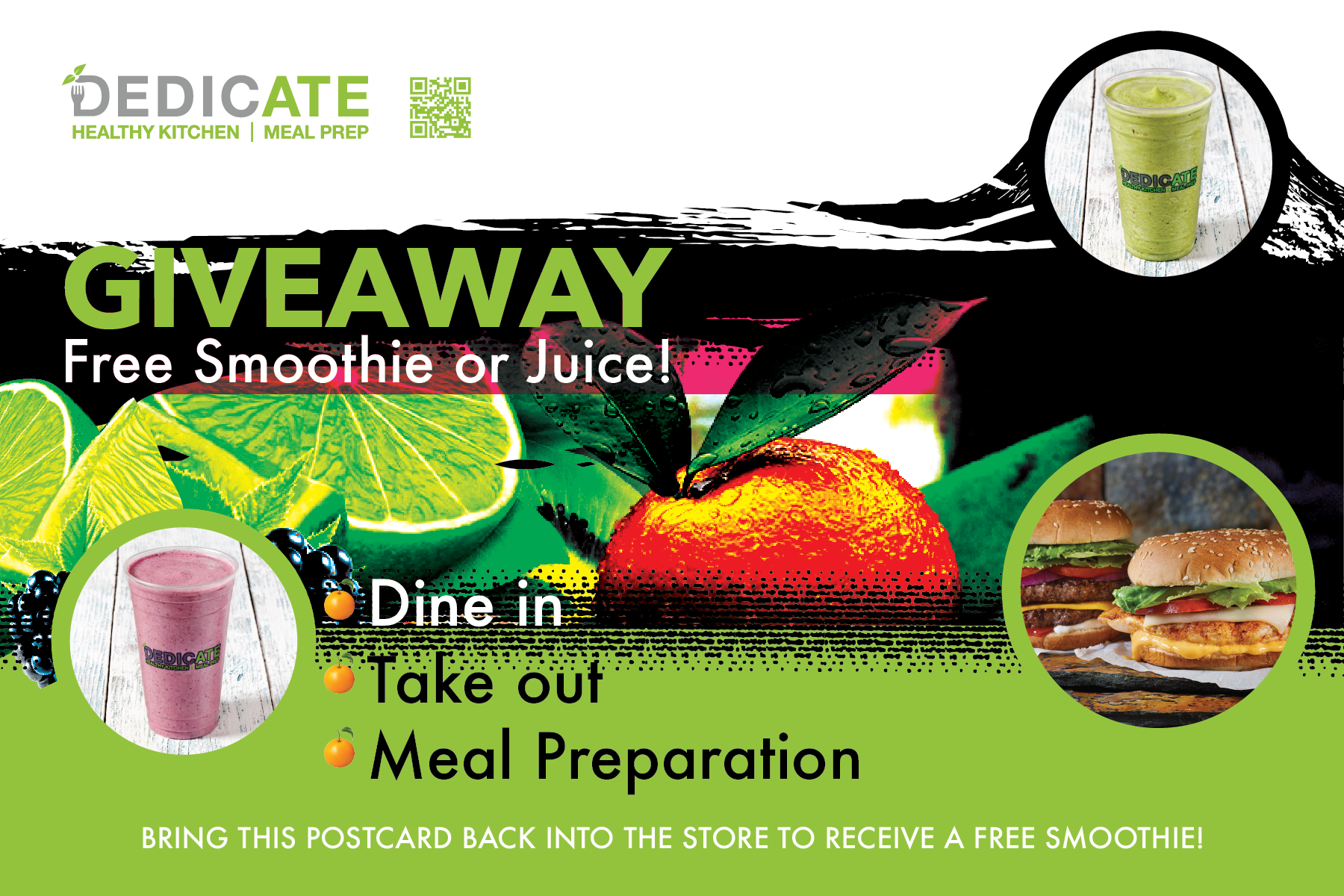Postcard Design by Mihail Lazar for DEDICATE Healthy Kitchen | Design #27364517