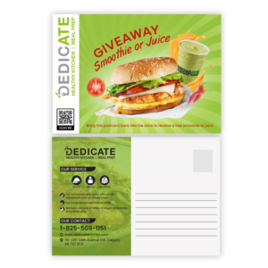 Postcard Design by Ong for DEDICATE Healthy Kitchen | Design: #27365033
