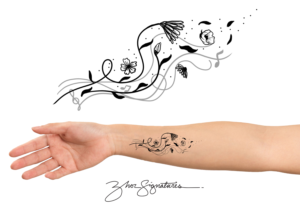 Tatouage minimaliste vegetal musical | Design de Tatouage par Zhor Signatures