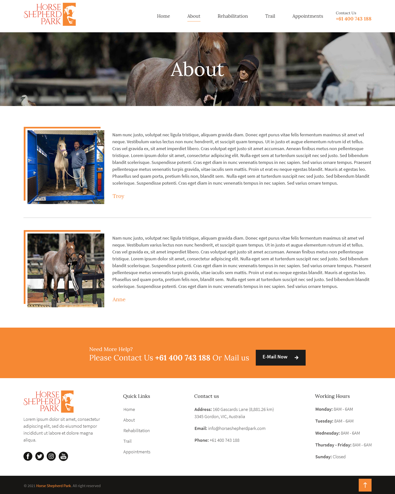 Wordpress Design by sai.designer87 for Horse Shepherd Park | Design #27388579