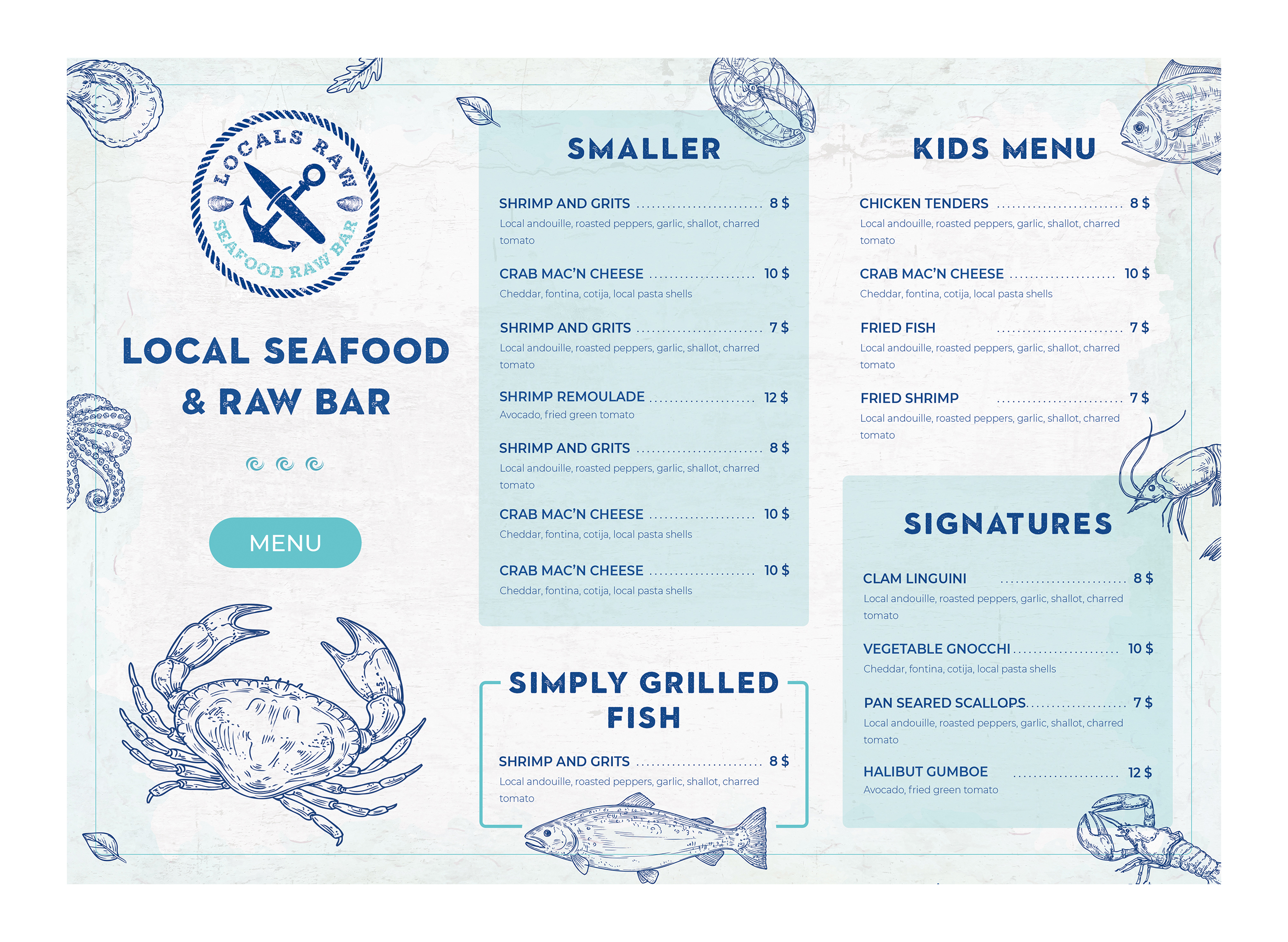 Menu Design by Natalia 21 for this project | Design #27384620
