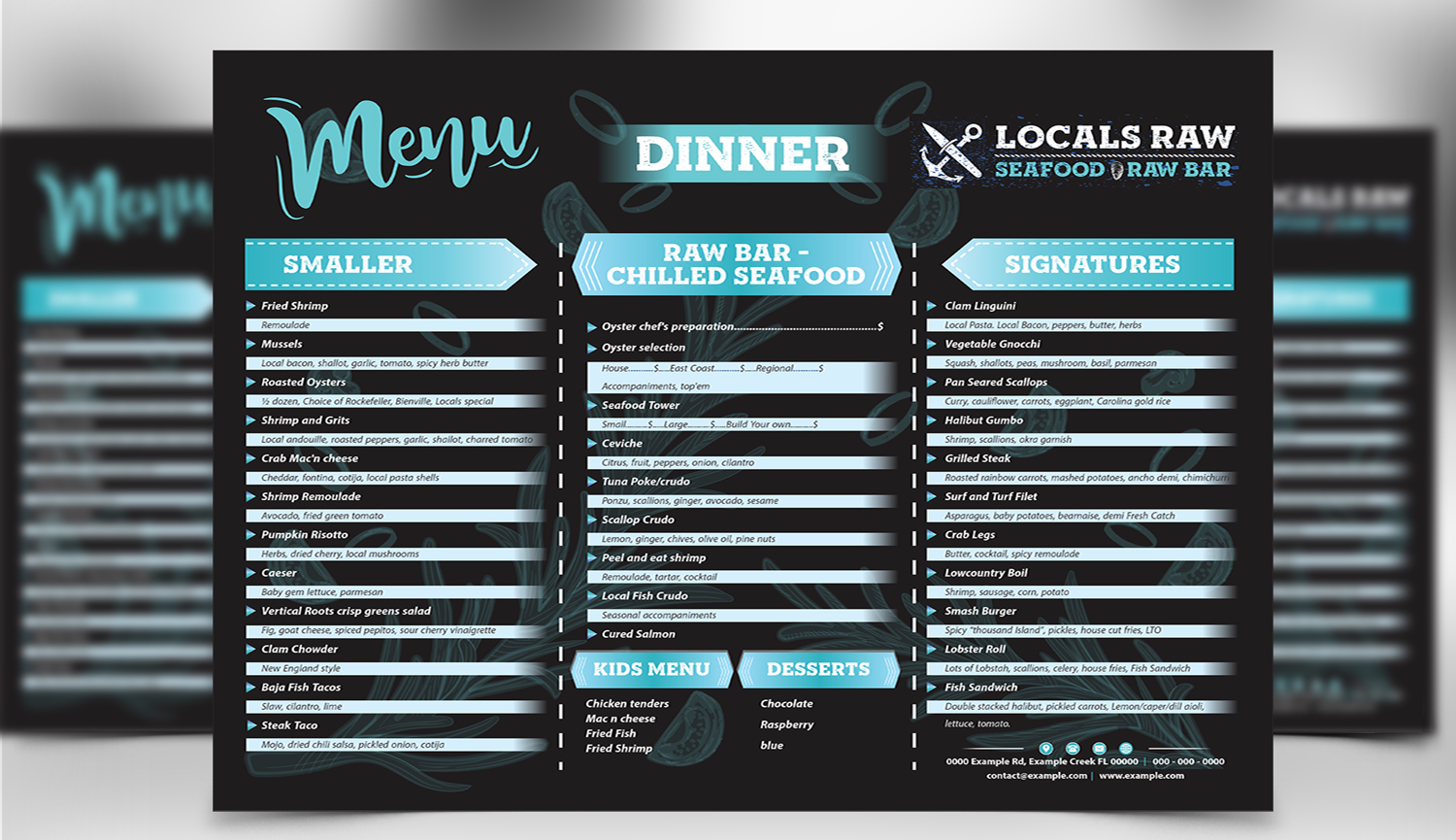 Menu Design by Petter Goms for this project | Design #27384028