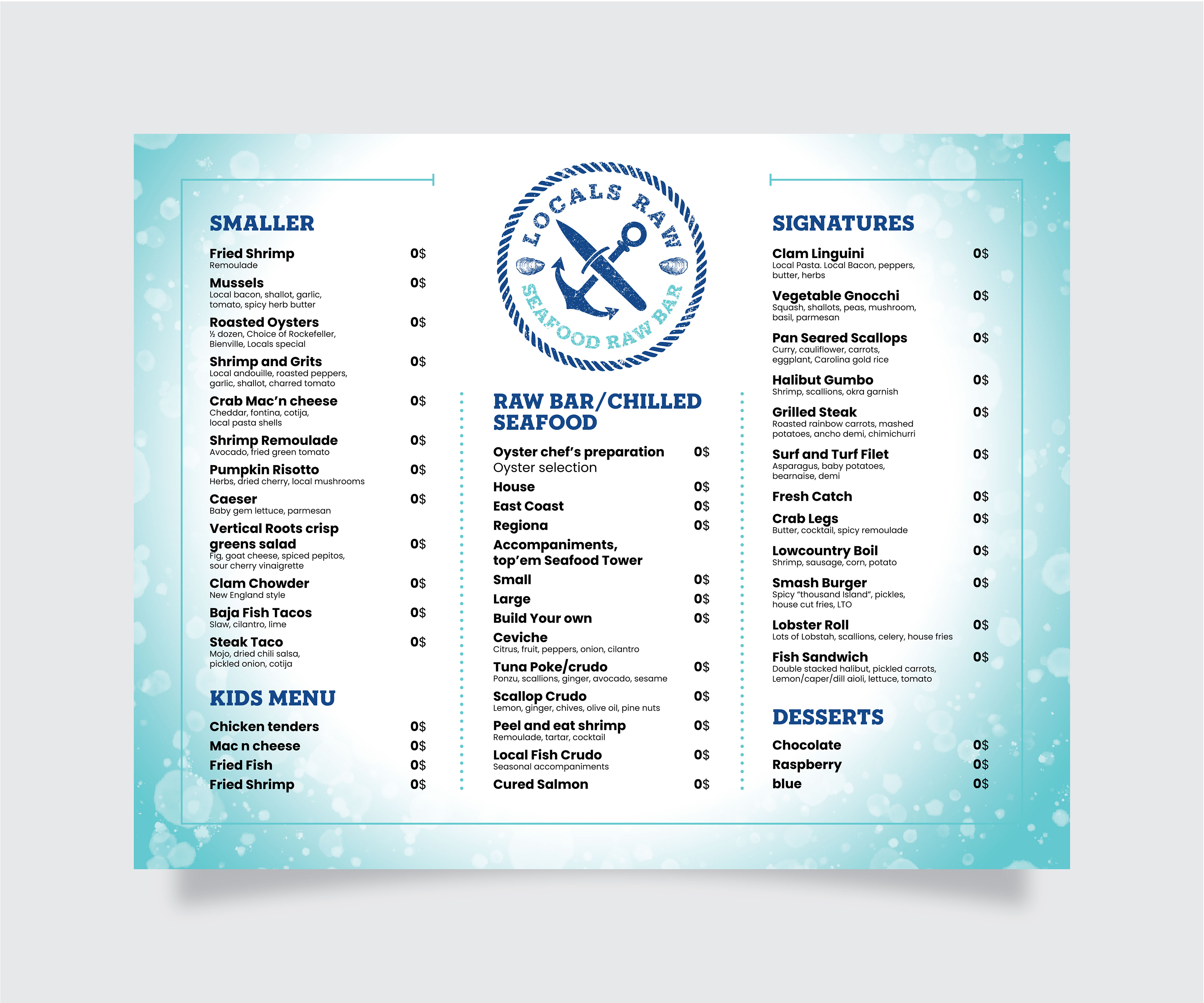 Design de Menu par atularts pour ce projet | Design #27387489