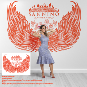 angel wings designed with grapevines,wine related items all with in the artwork of the wings | Graphic Design by vectoradics