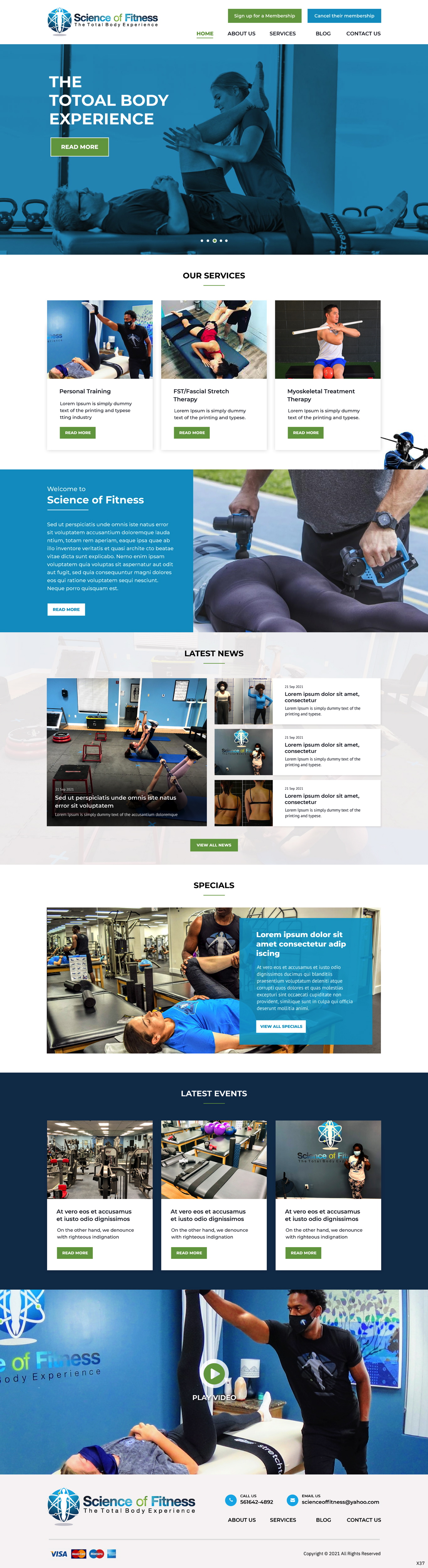 Web Design by pb for Science of fitness, Inc. | Design #27390655