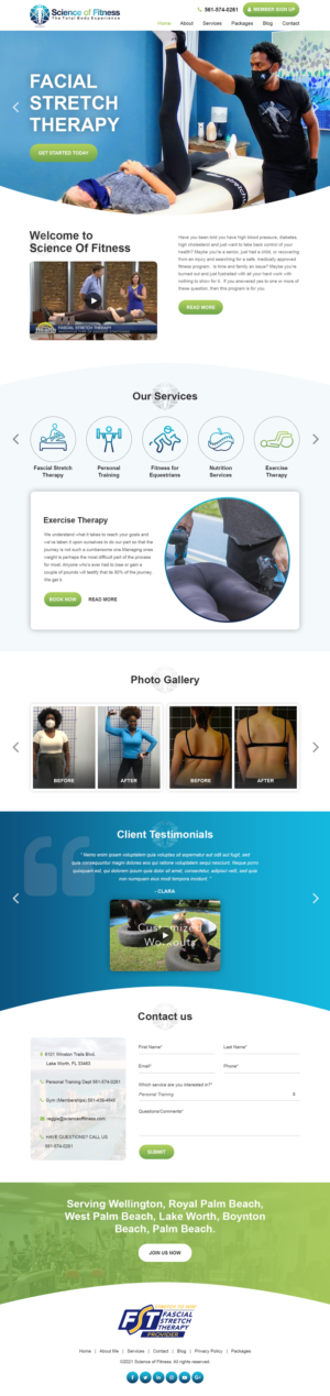 Web Design by Starlyn DS for Science of fitness, Inc. | Design: #27511538