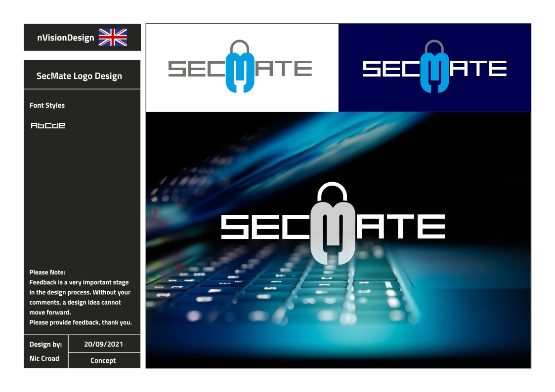 Logo Design by nvisiondesign.co.uk for SecMate Oy | Design #27383771