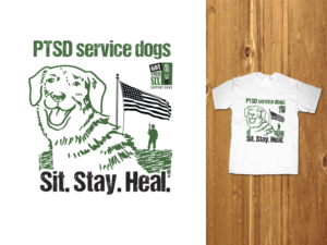 Veteran PTSD Service Dog Fundraising Campaign T-shirt design | T-Shirt-Design von MNM
