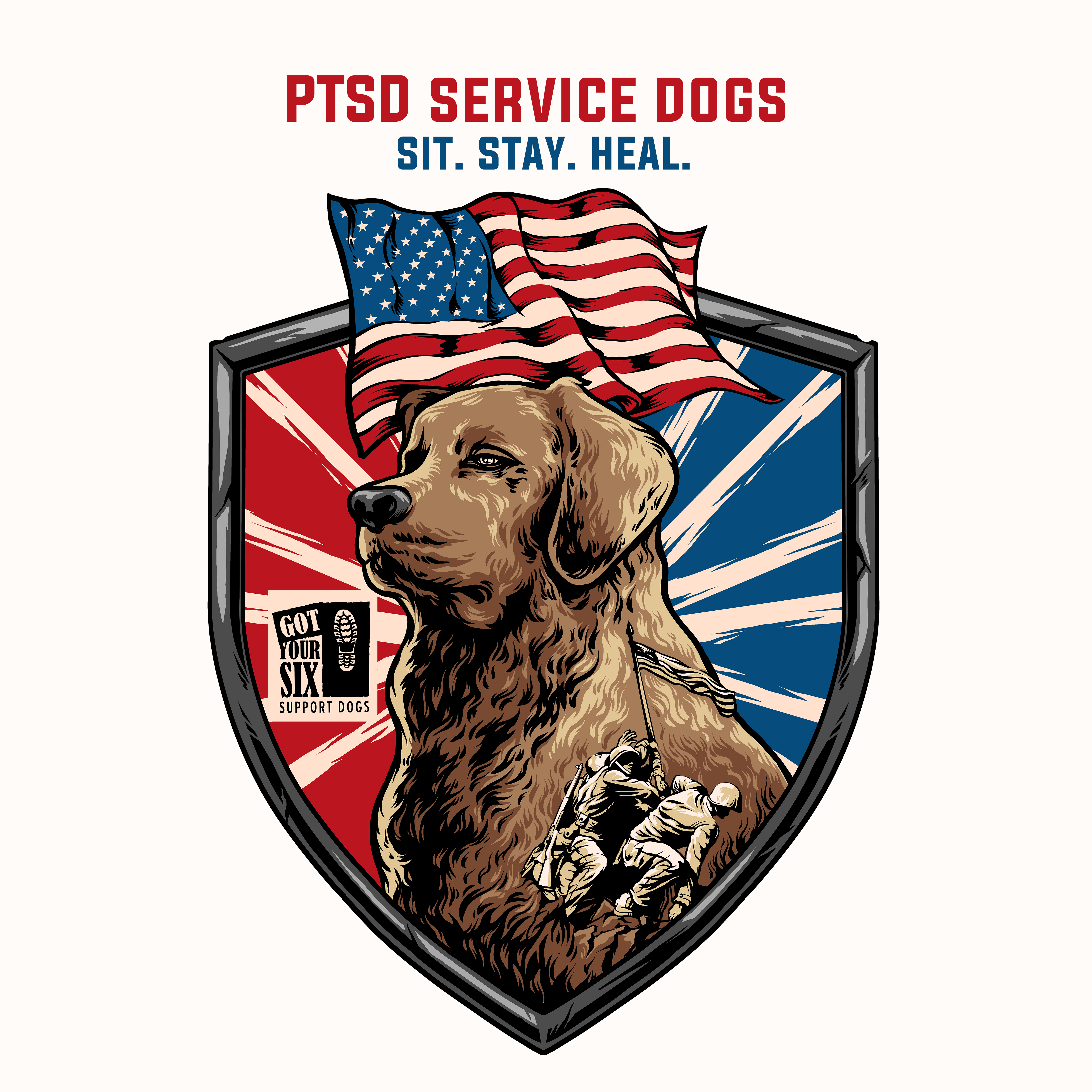 T-shirt Design by EPIC PEN for Got Your Six Support Dogs | Design #27410603