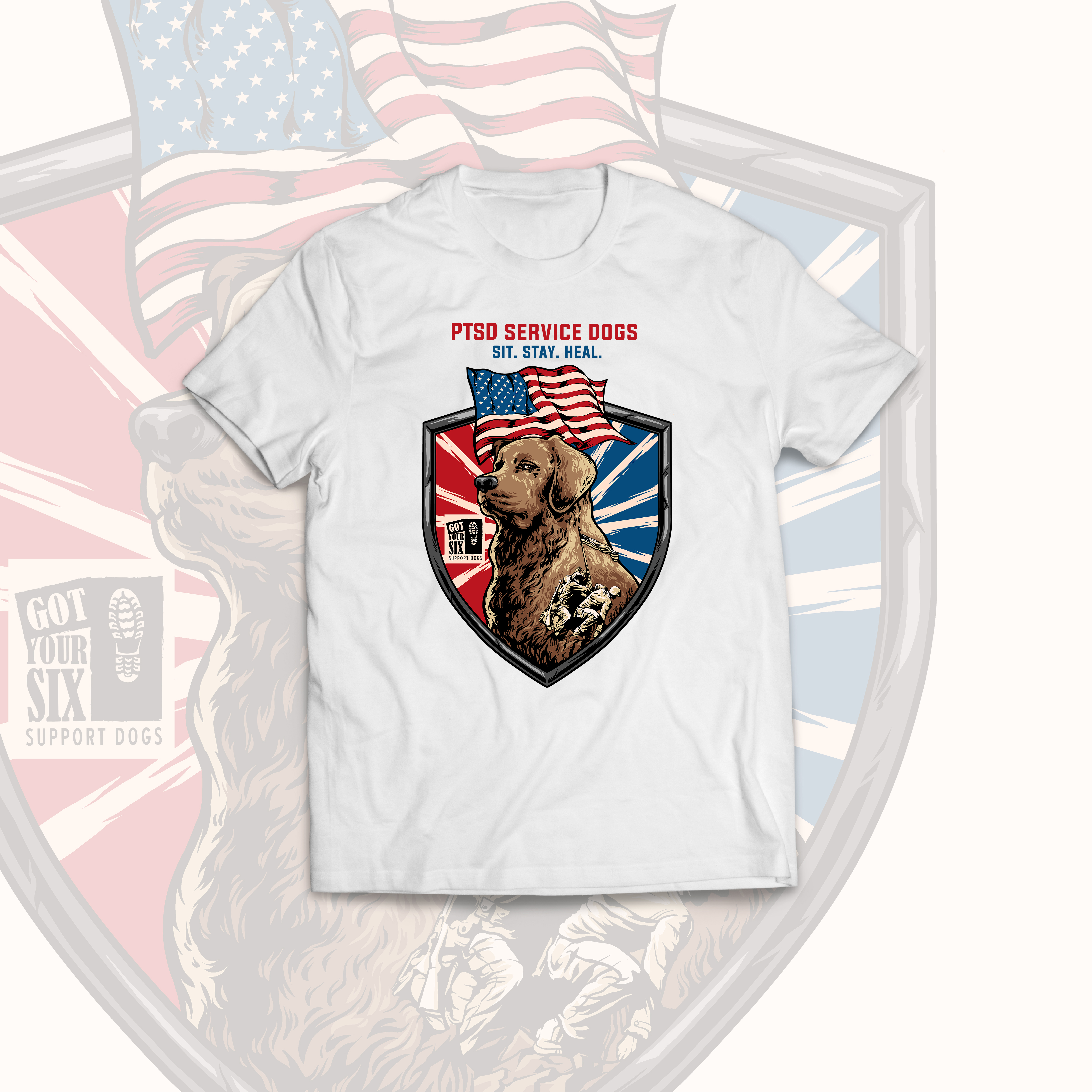 T-shirt Design by EPIC PEN for Got Your Six Support Dogs | Design #27410625