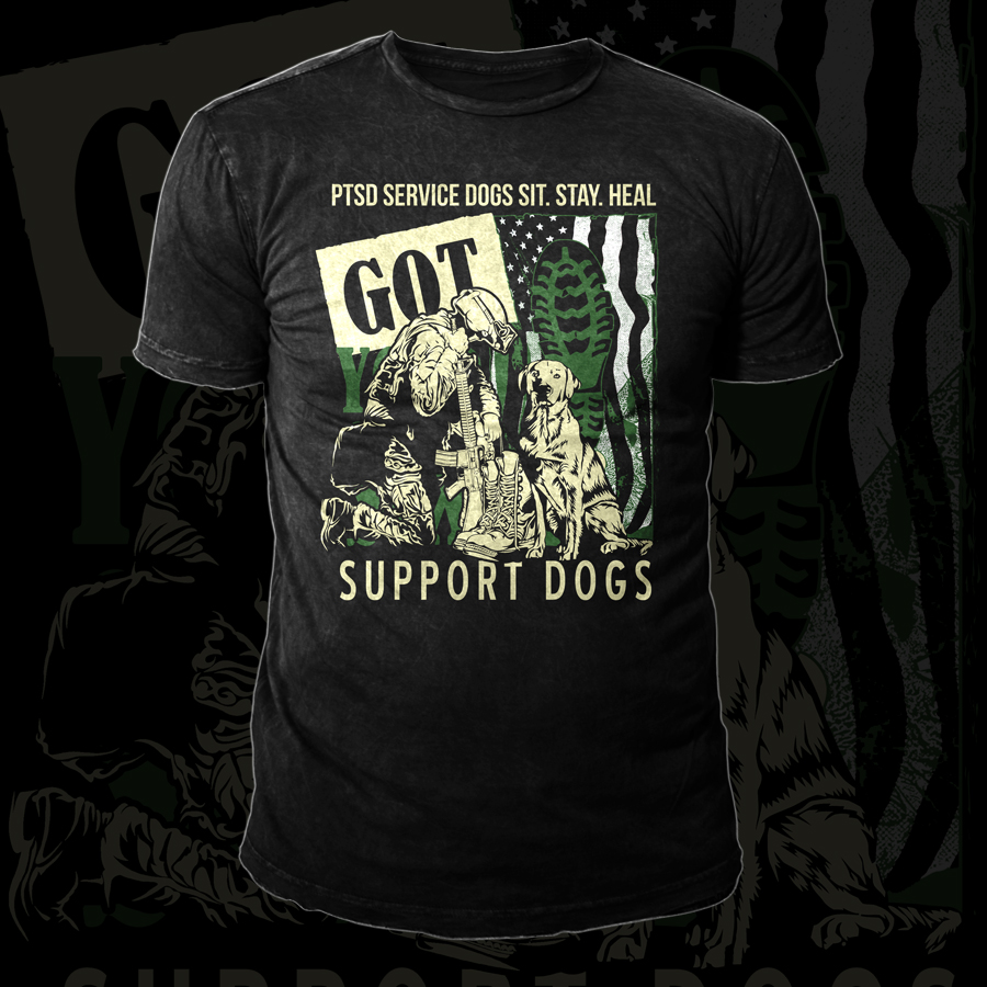 T-shirt Design by Bayu_susilo for Got Your Six Support Dogs | Design #27386698