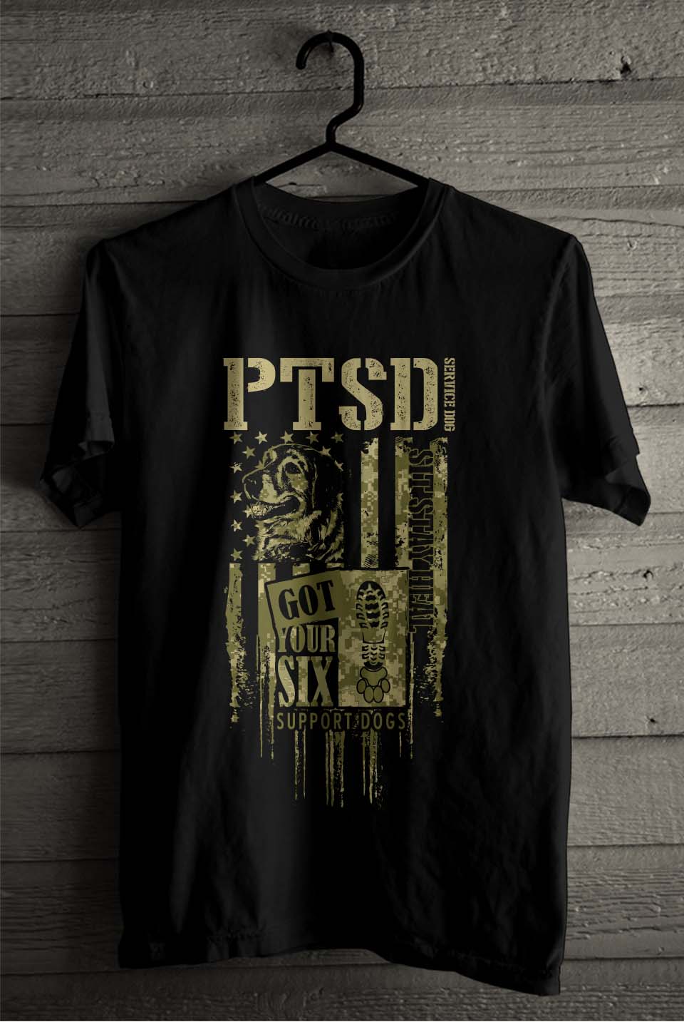 T-shirt Design by SATHIRA for Got Your Six Support Dogs | Design #27412450