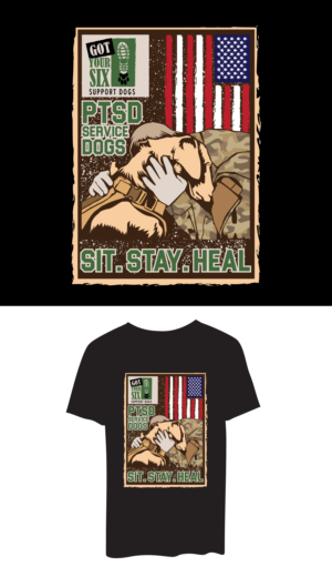 Veteran PTSD Service Dog Fundraising Campaign T-shirt design | T-Shirt-Design von dskyvbc