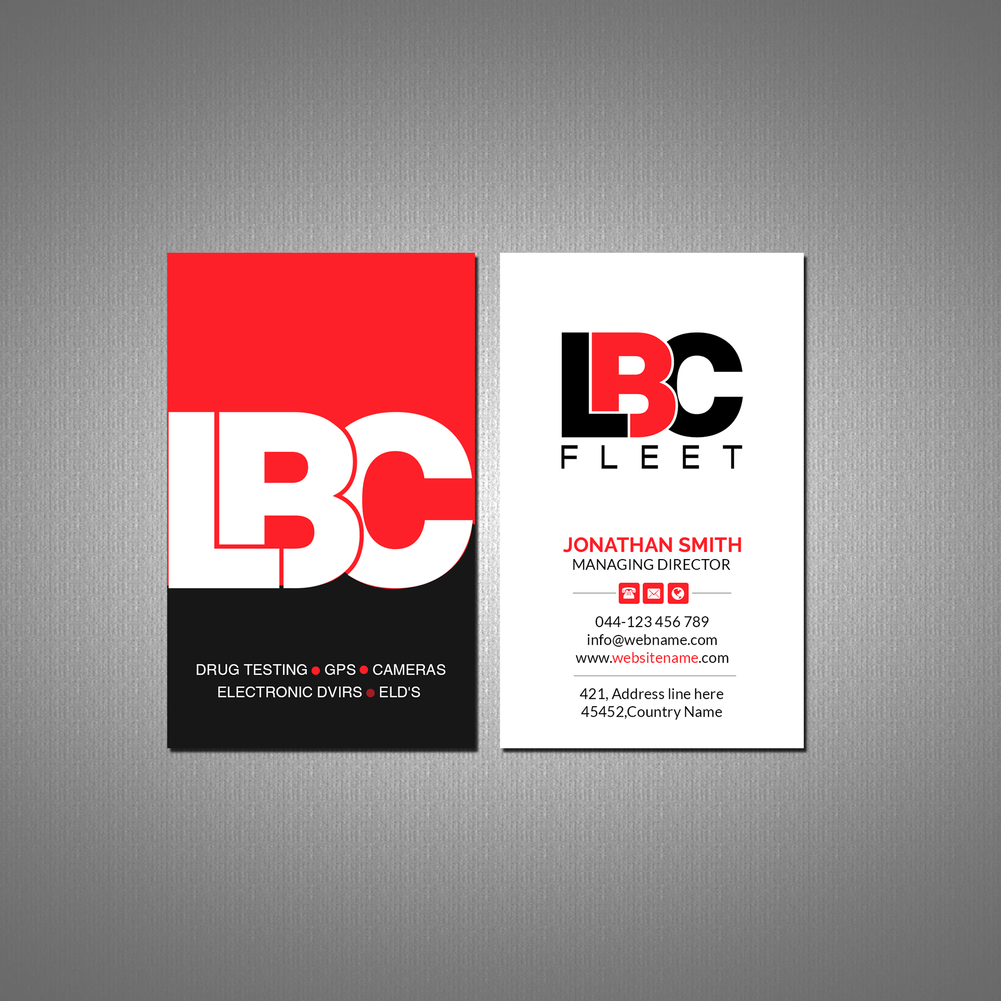 Design de Carte de Visite par Creations Box 2015 pour LBC Fleet | Design #27398689