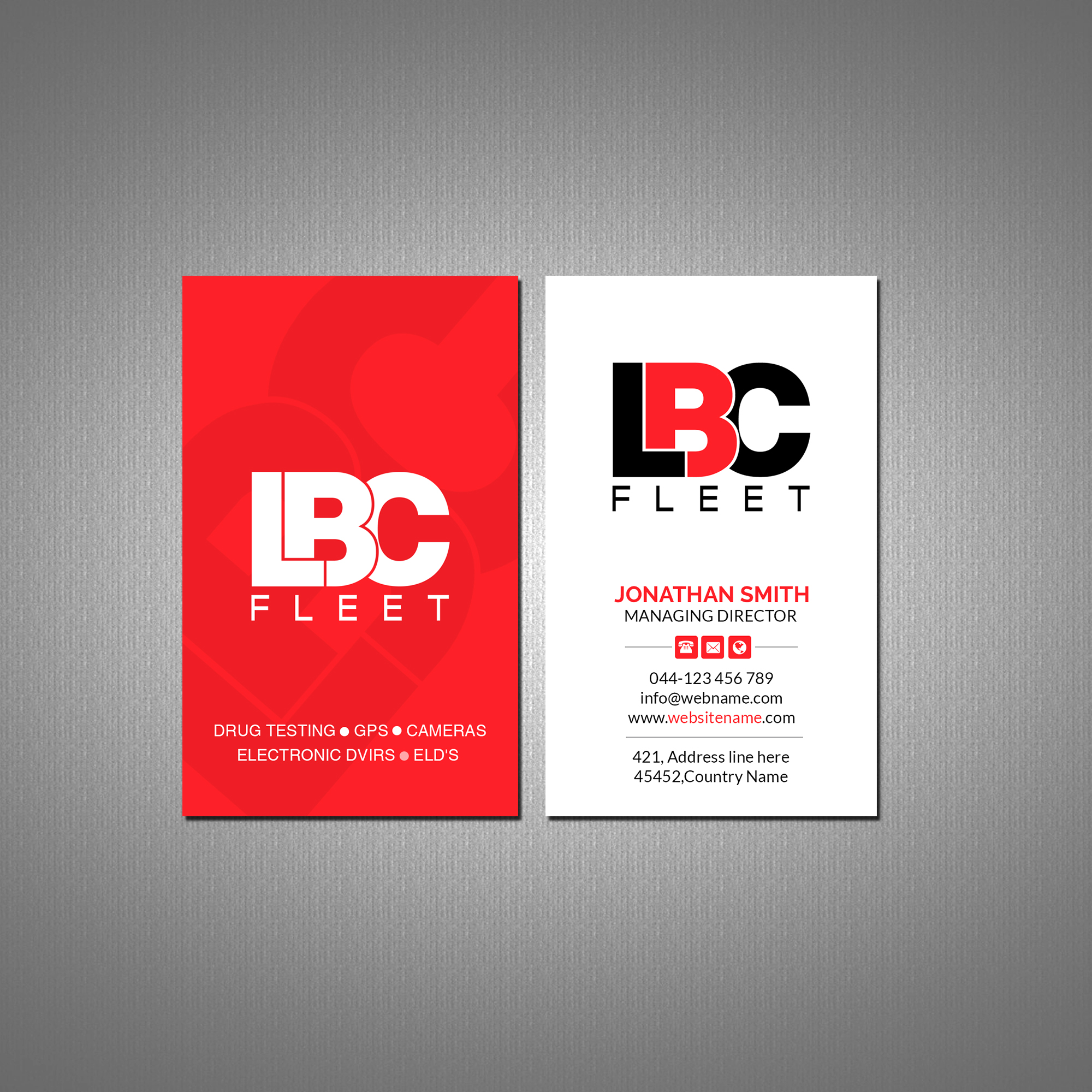 Design de Carte de Visite par Creations Box 2015 pour LBC Fleet | Design #27398690