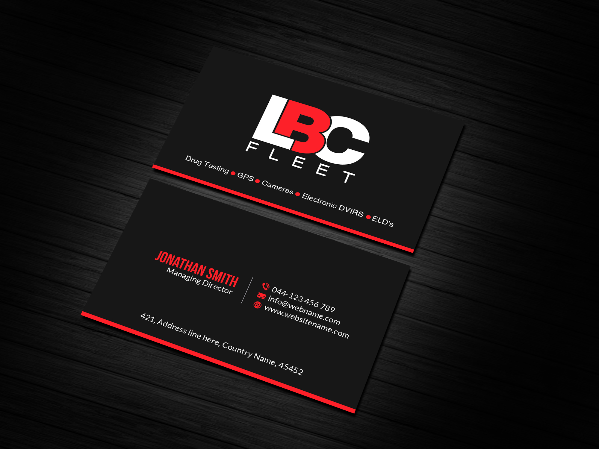 Business Card Design by Creations Box 2015 for LBC Fleet | Design #27398698