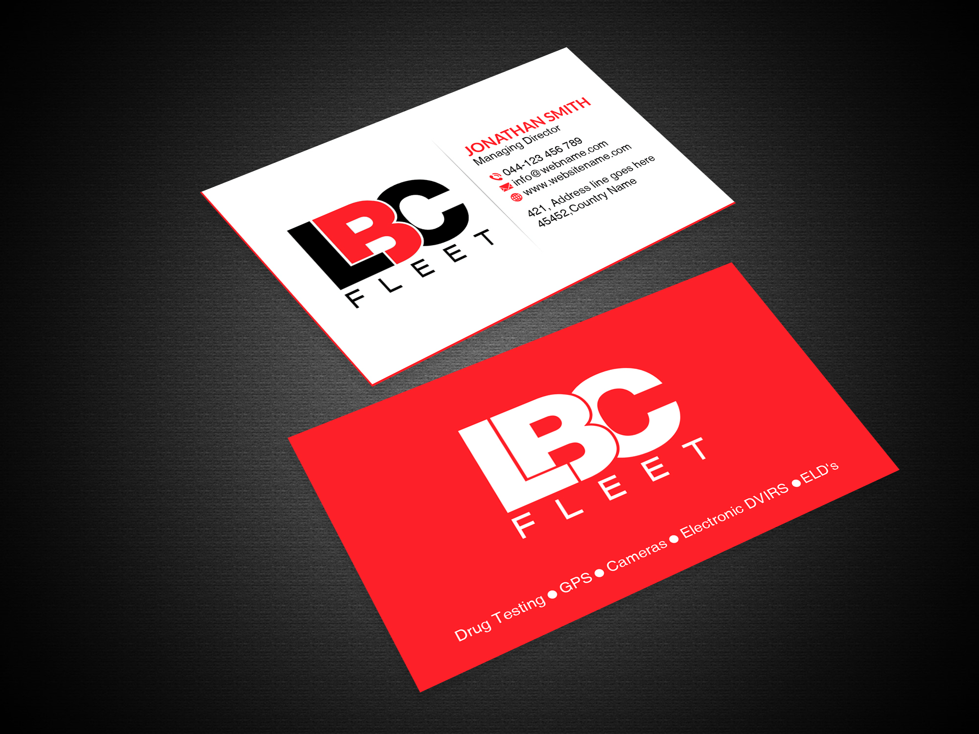 Design de Carte de Visite par Creations Box 2015 pour LBC Fleet | Design #27398699