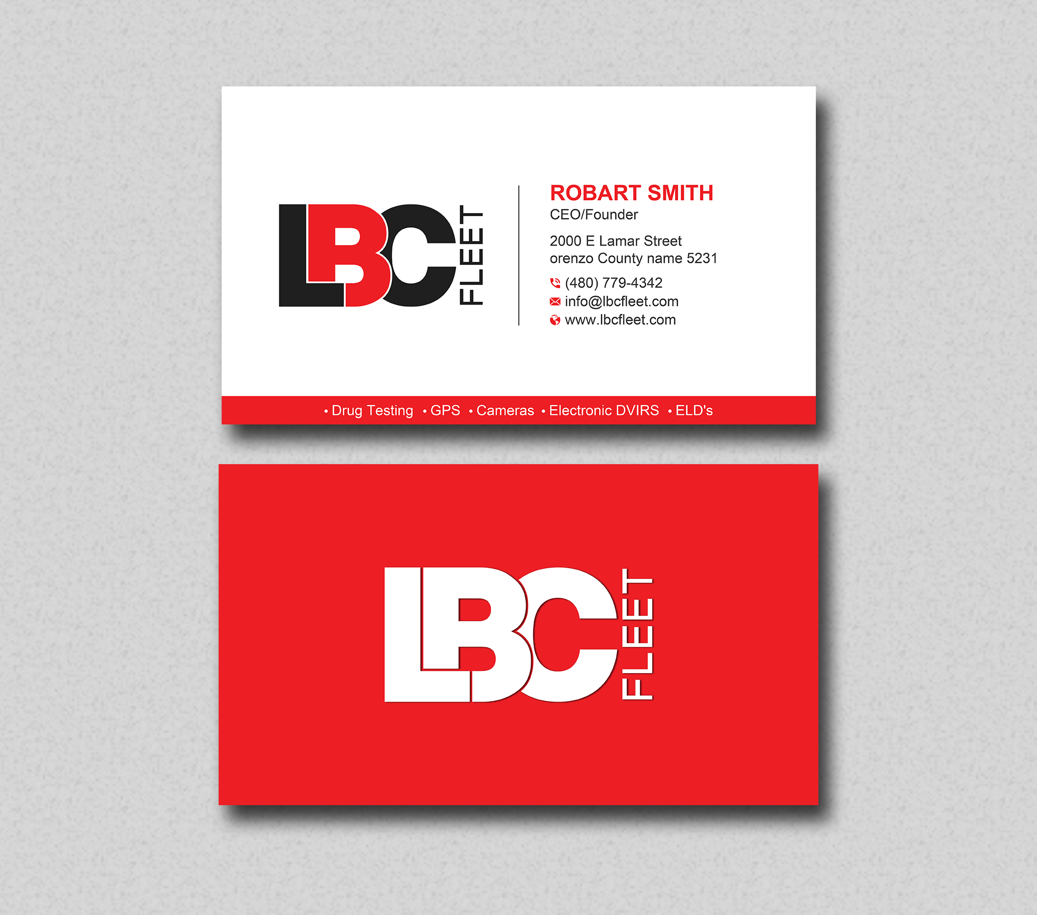 Business Card Design by Uttom 2 for LBC Fleet | Design #27395494