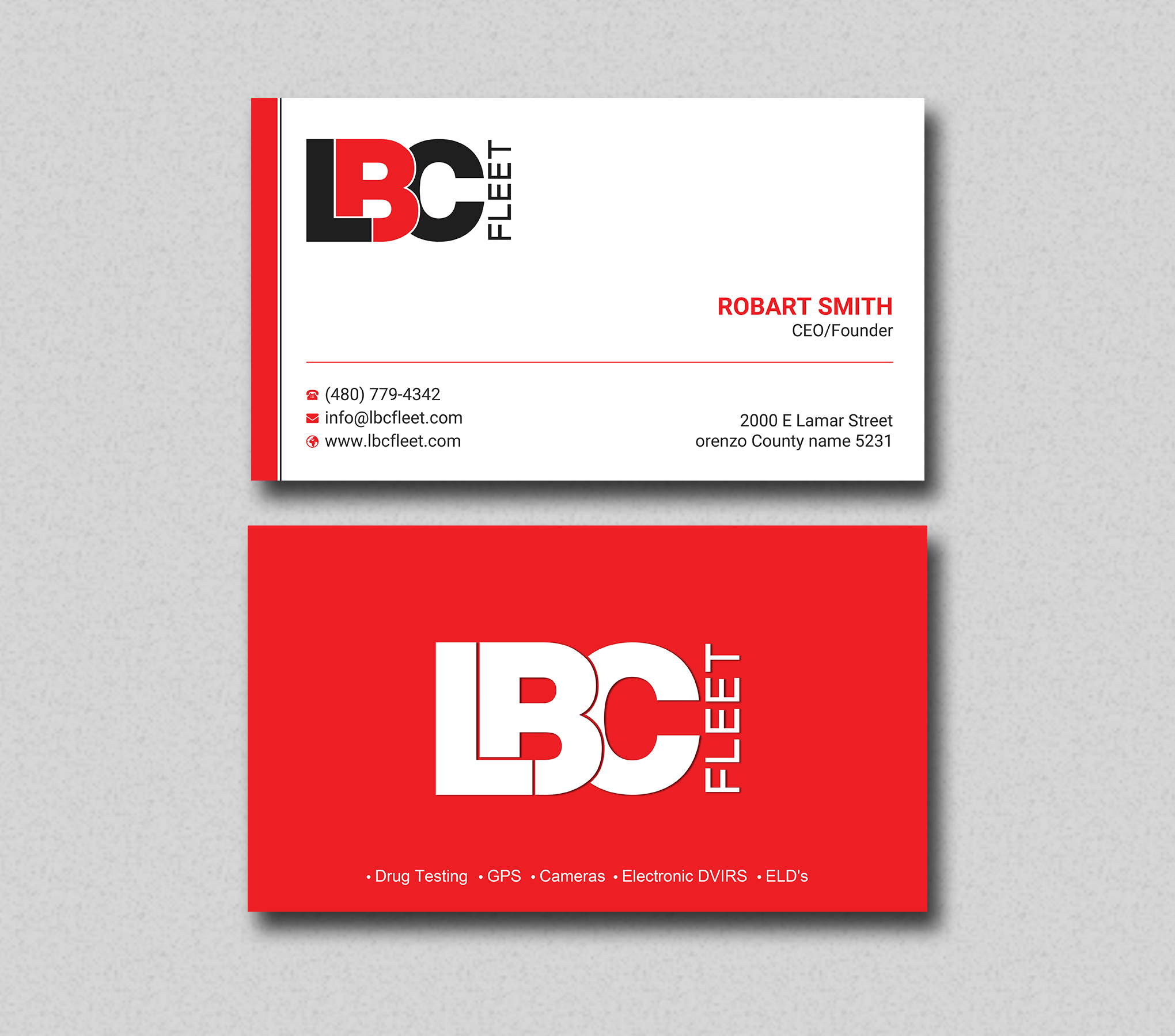 Business Card Design by Uttom 2 for LBC Fleet | Design #27395496