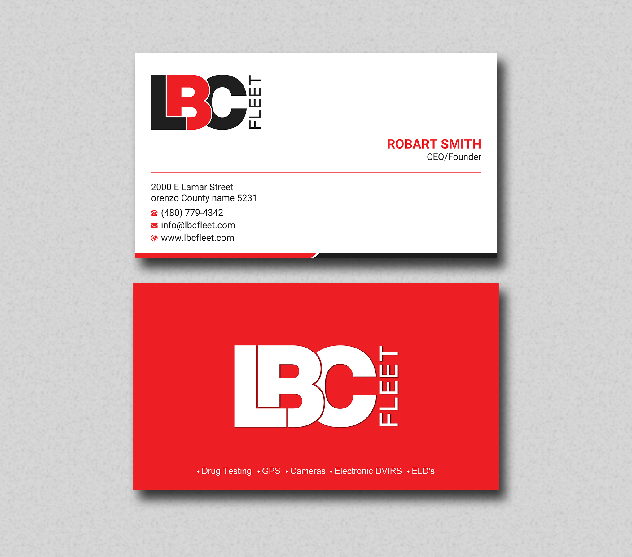 Business Card Design by Uttom 2 for LBC Fleet | Design #27395514