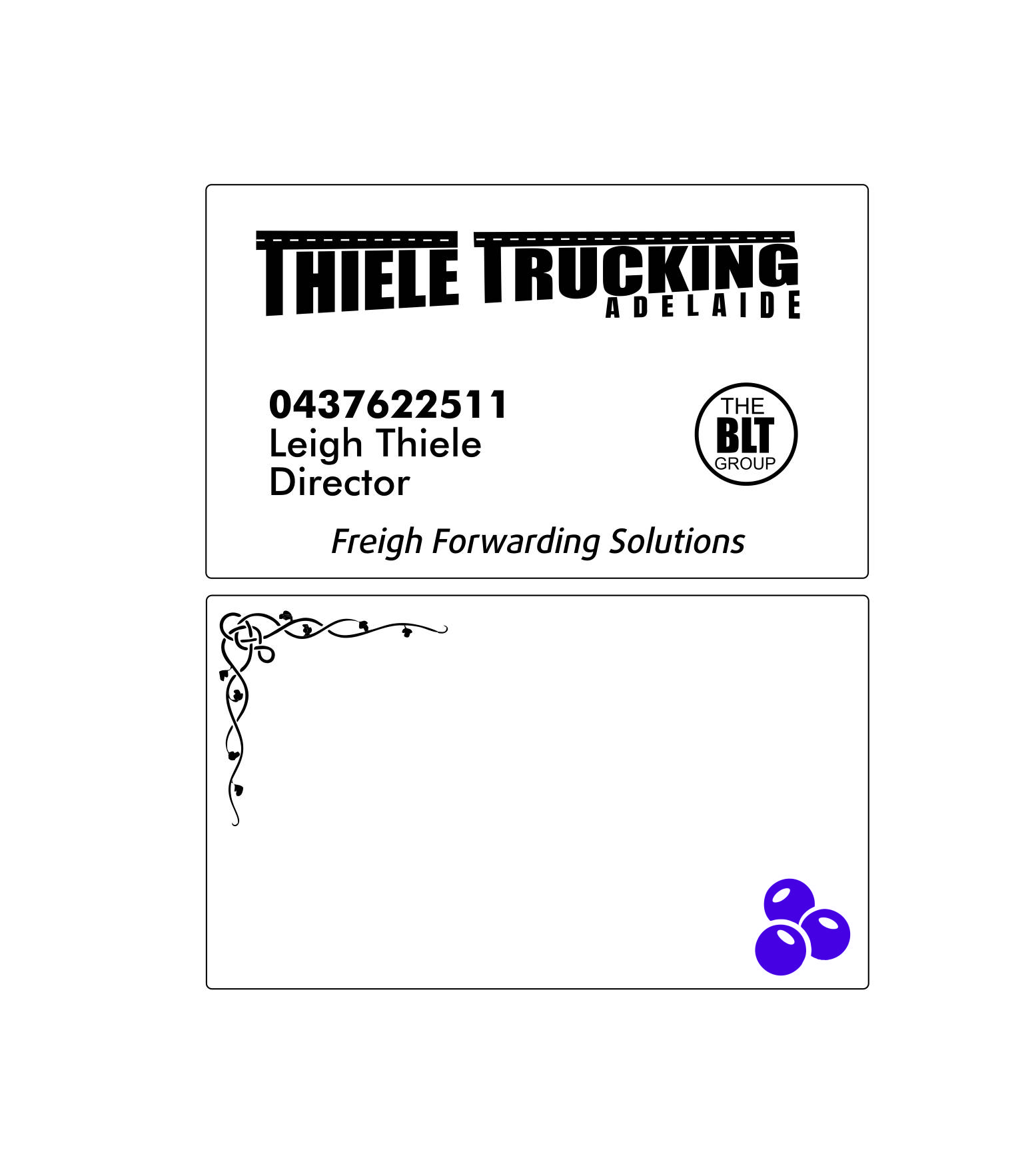 Business Card Design by Bizet Zovko design for Thiele Trucking  | Design #27394714