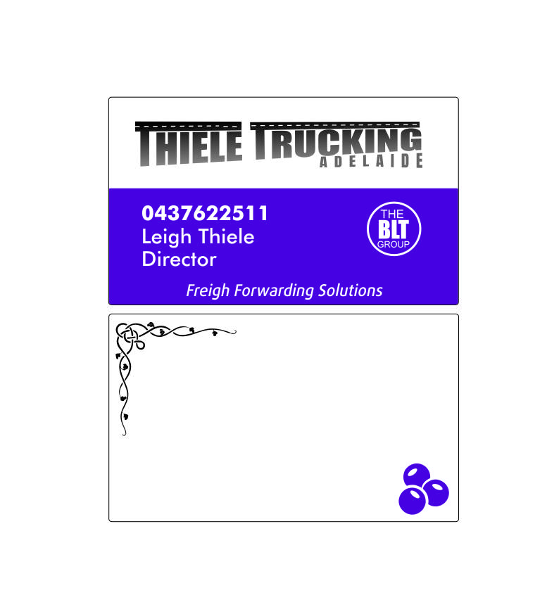 Business Card Design by Bizet Zovko design for Thiele Trucking  | Design #27394721