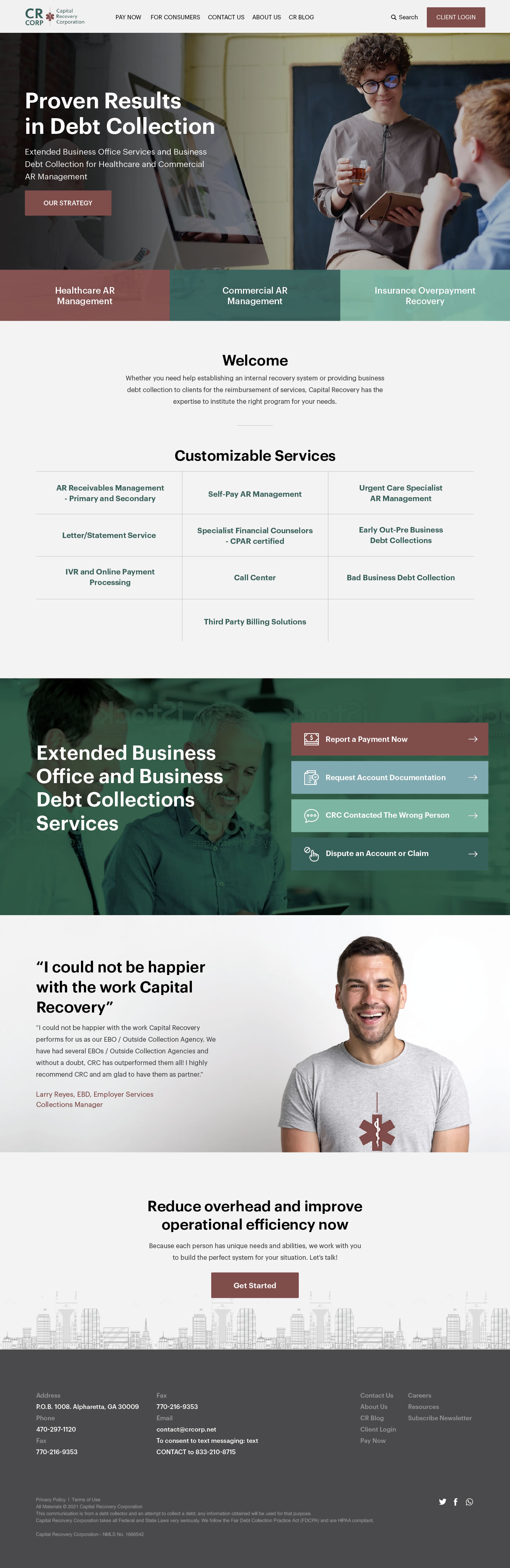 Diseño Web por Intricate para CAPITAL RECOVERY CORPORATION | Diseño #27404731