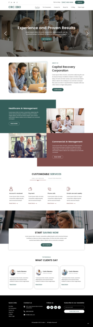 Web Design by pb for CAPITAL RECOVERY CORPORATION | Design: #27402013